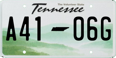 TN license plate A4106G