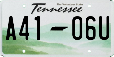 TN license plate A4106U