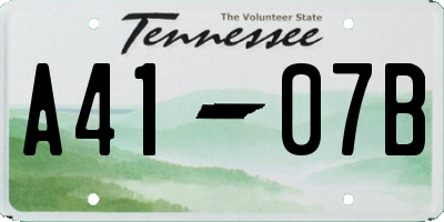 TN license plate A4107B