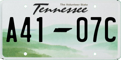 TN license plate A4107C