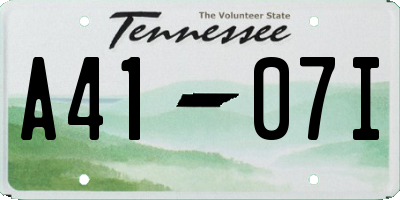 TN license plate A4107I