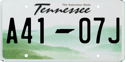 TN license plate A4107J