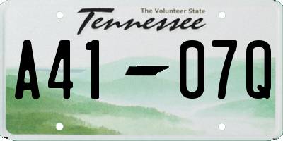 TN license plate A4107Q