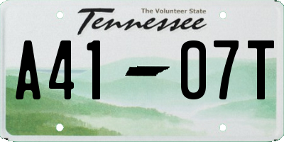 TN license plate A4107T