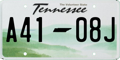 TN license plate A4108J