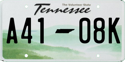 TN license plate A4108K