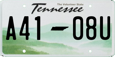 TN license plate A4108U