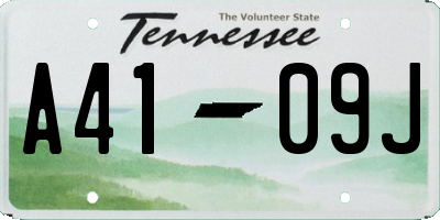 TN license plate A4109J
