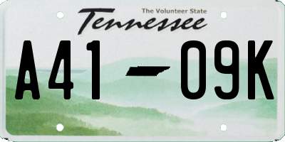 TN license plate A4109K