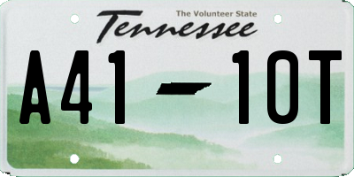 TN license plate A4110T