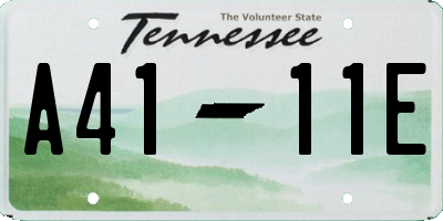 TN license plate A4111E