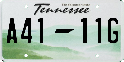 TN license plate A4111G