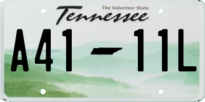 TN license plate A4111L