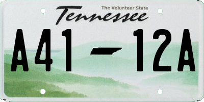 TN license plate A4112A
