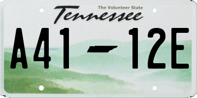 TN license plate A4112E