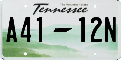 TN license plate A4112N