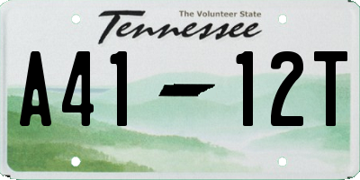 TN license plate A4112T