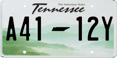 TN license plate A4112Y