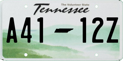 TN license plate A4112Z