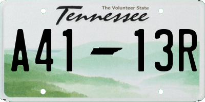 TN license plate A4113R