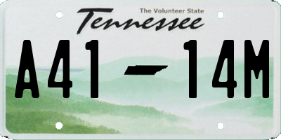 TN license plate A4114M