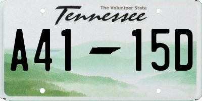 TN license plate A4115D