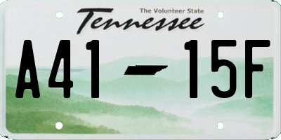 TN license plate A4115F