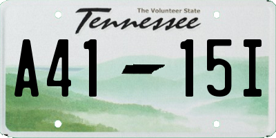 TN license plate A4115I