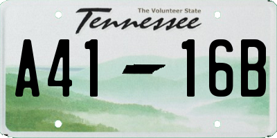 TN license plate A4116B