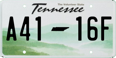 TN license plate A4116F