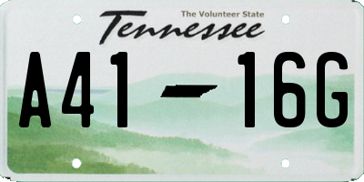 TN license plate A4116G