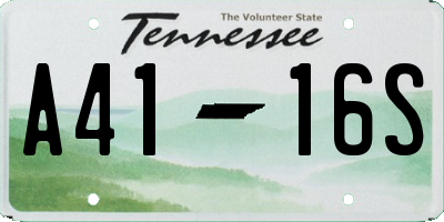TN license plate A4116S