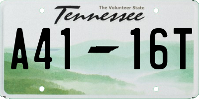 TN license plate A4116T