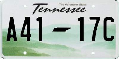 TN license plate A4117C