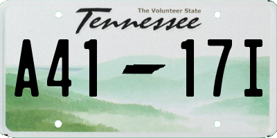TN license plate A4117I