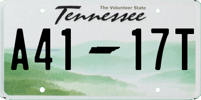 TN license plate A4117T