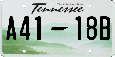 TN license plate A4118B