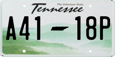 TN license plate A4118P