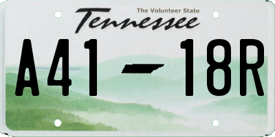 TN license plate A4118R