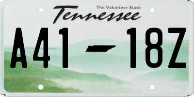 TN license plate A4118Z