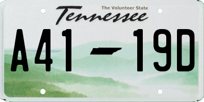 TN license plate A4119D