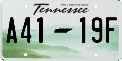 TN license plate A4119F