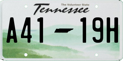 TN license plate A4119H