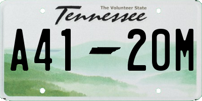 TN license plate A4120M