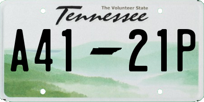 TN license plate A4121P