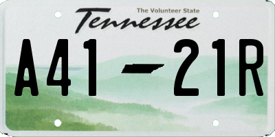 TN license plate A4121R