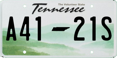 TN license plate A4121S