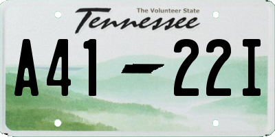 TN license plate A4122I