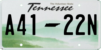 TN license plate A4122N