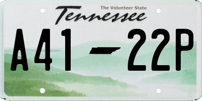 TN license plate A4122P